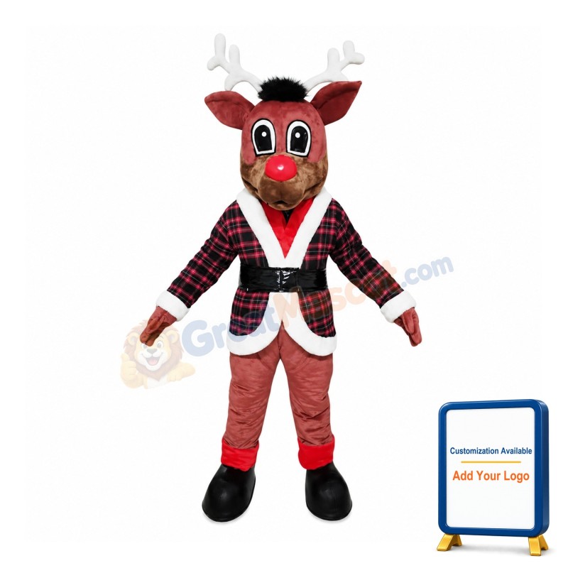 Christmas Deer Reindeer Mascot Costume