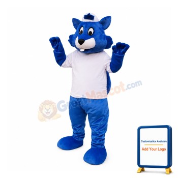 Happy Blue Squirrel Mascot Costume