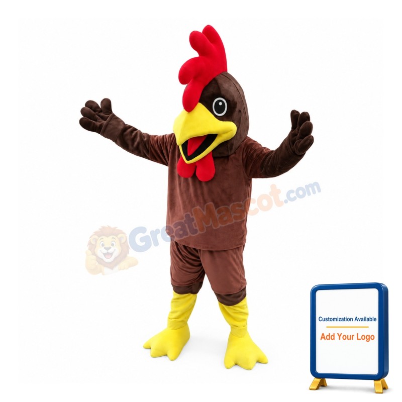 Brown Chicken Mascot Costume