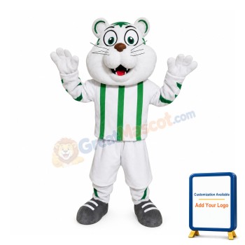 White & Green Tiger Mascot Costume