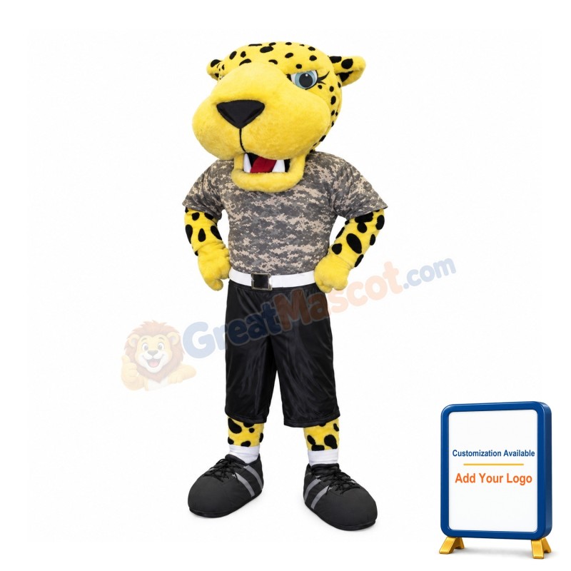Yellow Lightweight Leopard Mascot Costume