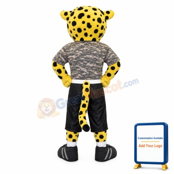 Yellow Lightweight Leopard Mascot Costume
