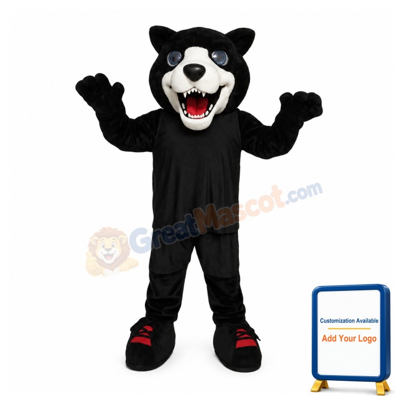 Deluxe Happy Black Bear Mascot Costume
