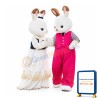 Deluxe White Bunny Couple Mascot Costume