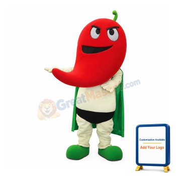 Chili Superman Mascot Costume