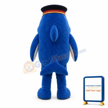 Blue Police Dolphin Mascot Costume