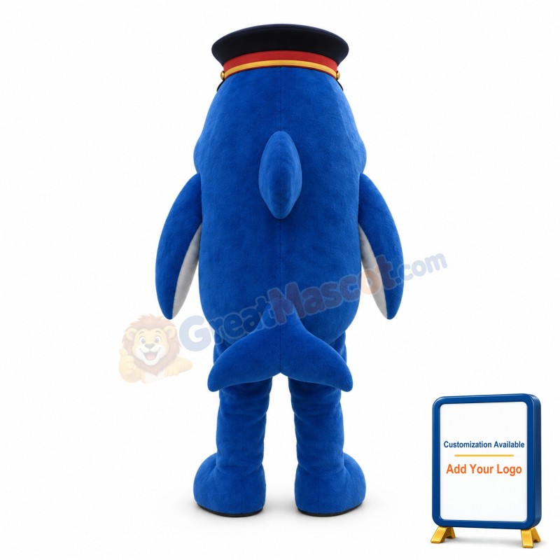 Blue Police Dolphin Mascot Costume