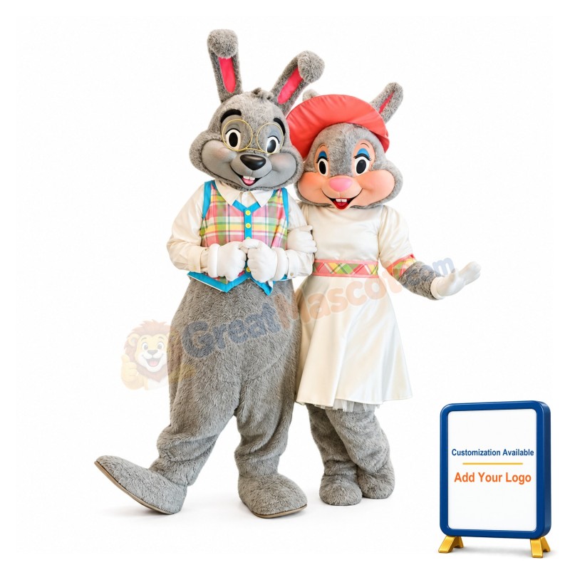 Mayor Clayton & Ms. Merry Easter Bunny Mascot Costume