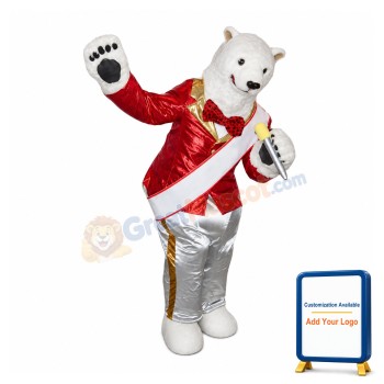Singing Polar Bear Mascot Costume