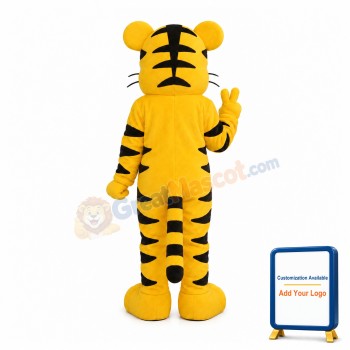 Cute Yellow Tiger Mascot Costume