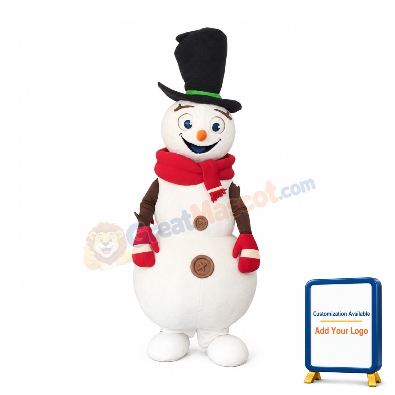 Friendly Snowman Mascot Costume