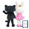 Cute Black Cat & White Pink Rabbit Mascot Costume