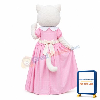 Lovely lightweight Cat Mascot Costume With Pink Dress