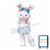 Cute Lightweight White Rabbit Mascot Costume With Dress