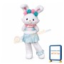 Cute Lightweight White Rabbit Mascot Costume With Dress