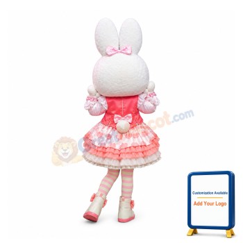 Lovely Lightweight Rabbit Mascot Costume With Pink Dress