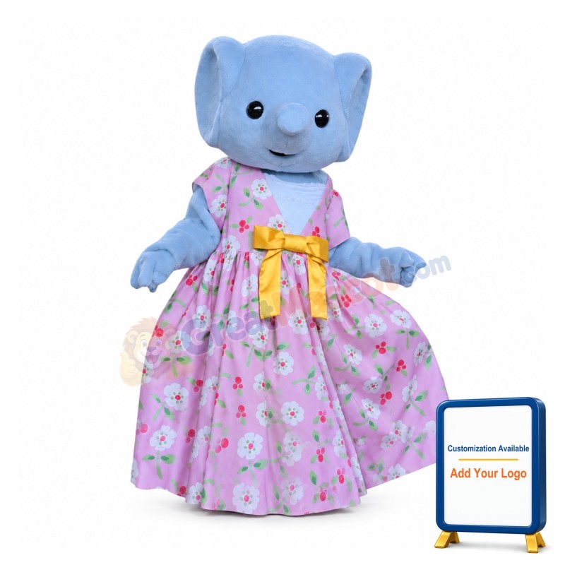 Lovely Lightweight Blue Elephant Mascot Costume