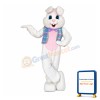 Friendly White Rabbit Bunny Mascot Costume