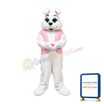 White Easter Rabbit Bunny Mascot Costume