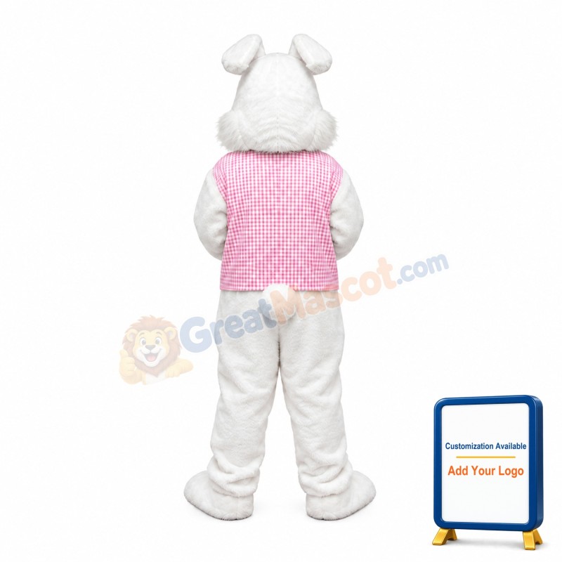 White Easter Rabbit Bunny Mascot Costume