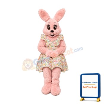 Pink Easter Rabbit Bunny Mascot Costume