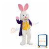 Friendly Easter Bunny Mascot Costume With Purple Suit