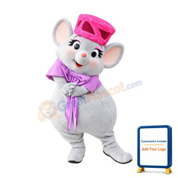 Friendly Female Mouse Mascot Costume