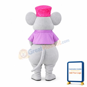 Friendly Female Mouse Mascot Costume
