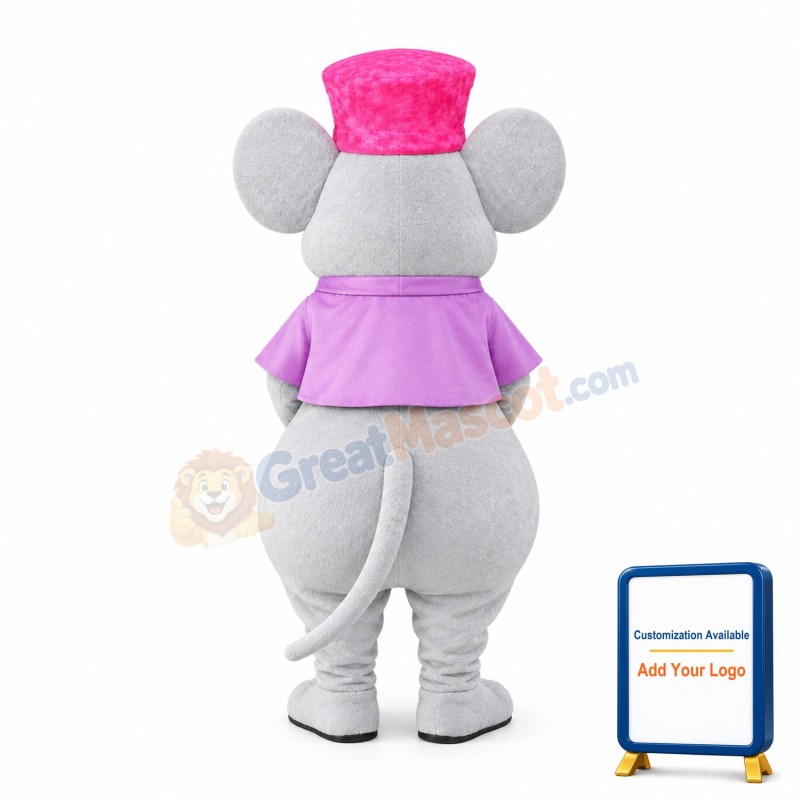 Friendly Female Mouse Mascot Costume