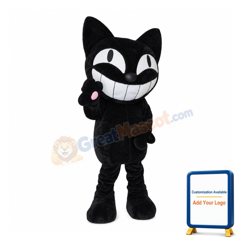 Happy Lightweight Black Cat Mascot Costume