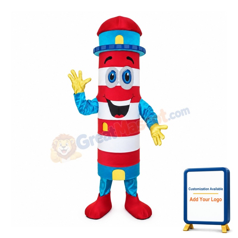 Happy Lightweight Lighthouse Mascot Costume