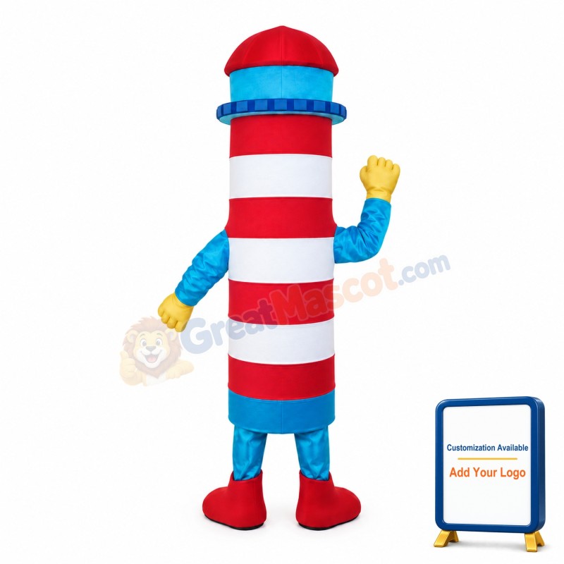 Happy Lightweight Lighthouse Mascot Costume