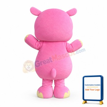 Pink Rhino Mascot Costume