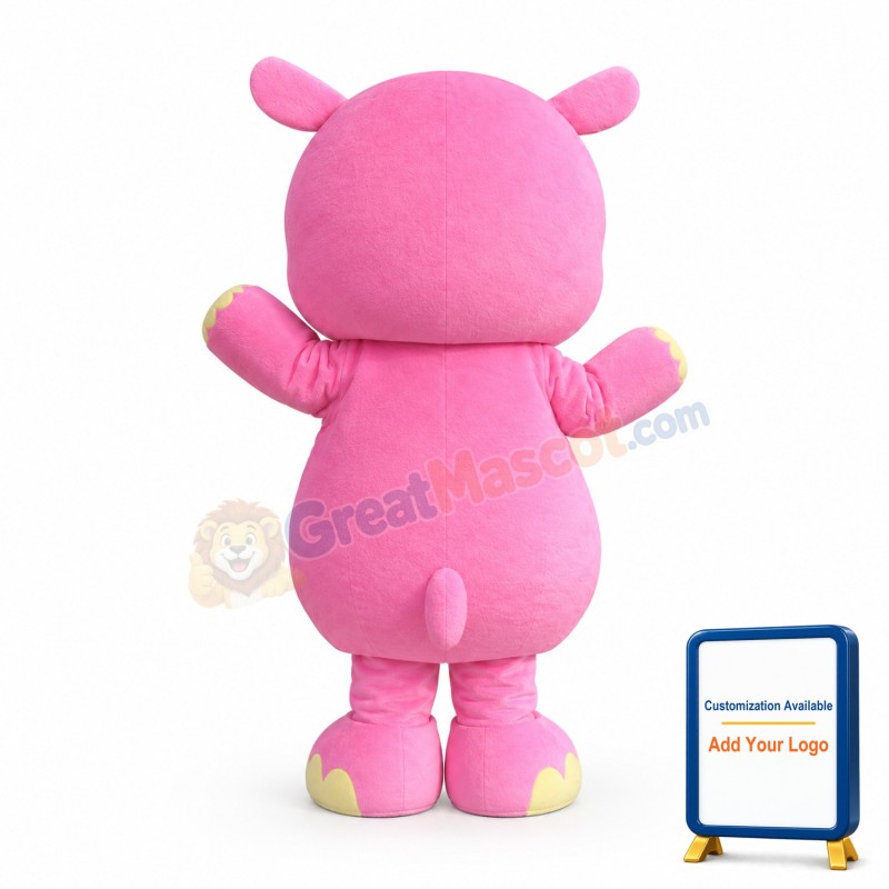Pink Rhino Mascot Costume