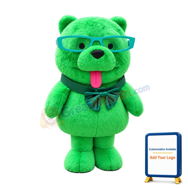 Lovely Lightweight Green Bear Mascot Costume