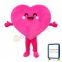 Happy Lightweight Pink Heart Mascot Costume