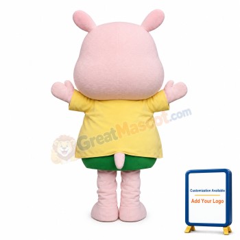 Lovely Pink Rhino Mascot Costume