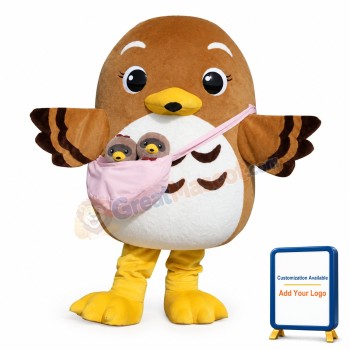 Lovely Lightweight Brown Bird Mascot Costume
