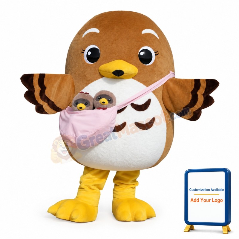 Lovely Lightweight Brown Bird Mascot Costume