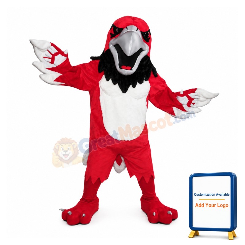 Fierce Power Red Hawk Mascot Costume