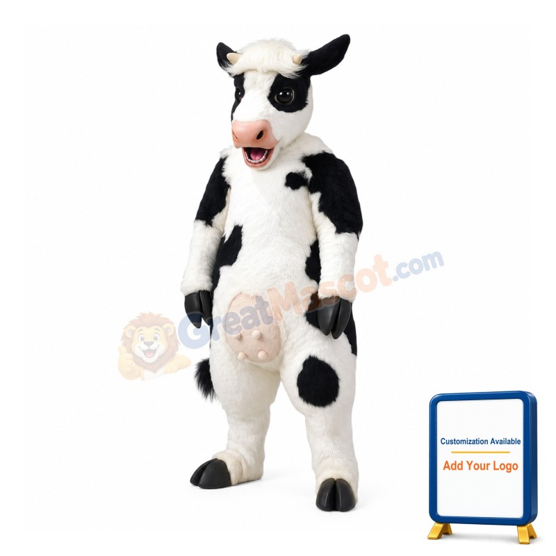 Realistic Lightiweght Cow Mascot Costume