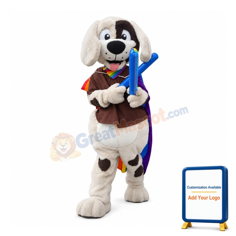 Lovely Black & White Ligtweight Dog Mascot Costume