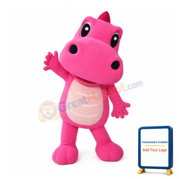 Supber Pink Dinosaur Mascot Costume