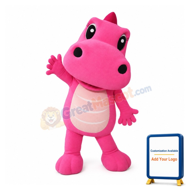 Supber Pink Dinosaur Mascot Costume