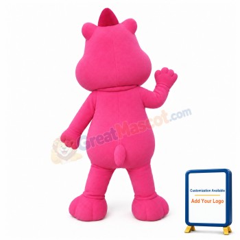 Supber Pink Dinosaur Mascot Costume