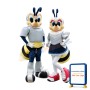 Sport Male Bee & Lovely Female Bee Mascot Costume