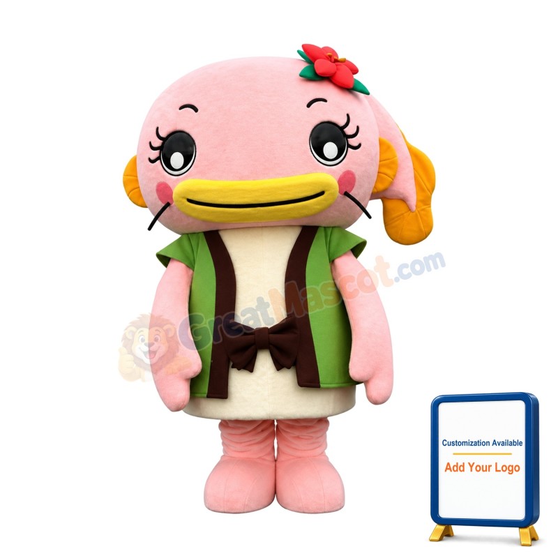 Lovely Pink Fish Mascot Costume