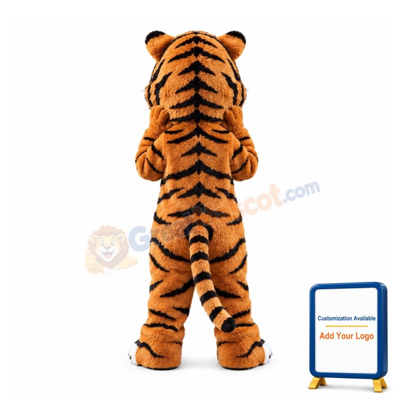 Friendly Realistic Tiger Mascot Costume