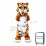 Friendly Realistic Tiger Mascot Costume