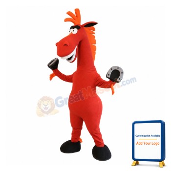 Lovely Red Horse Mascot Costume